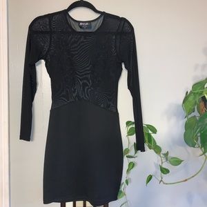 Black mesh little black dress